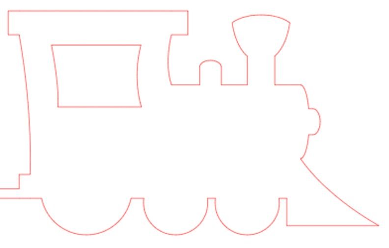 Трафарет паровозика для вырезания