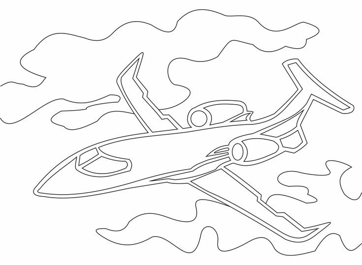 Самолет трафарет