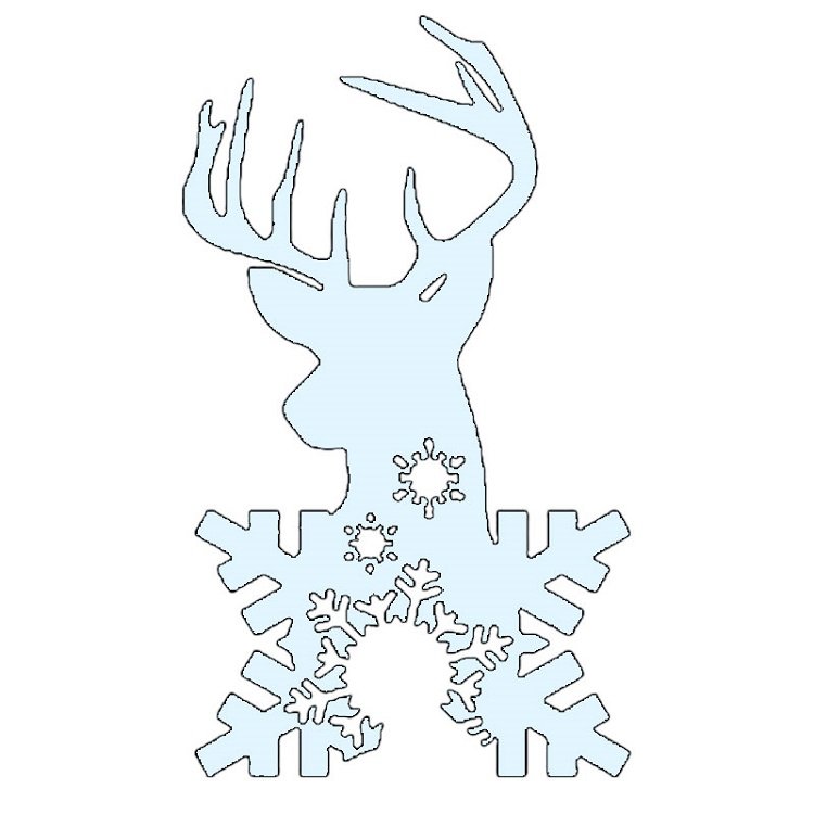 Трафареты на окна новогодние олени