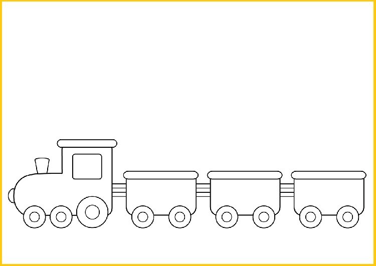 Раскраска для детей поезд с вагончиками