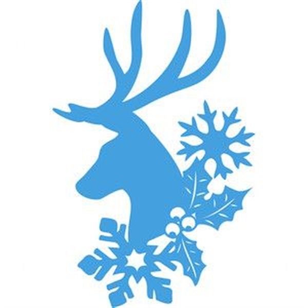 Новогодние украшения на окна цветные олень