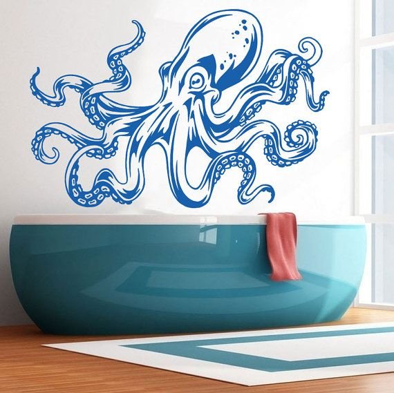 Трафарет в ванную комнату на стену