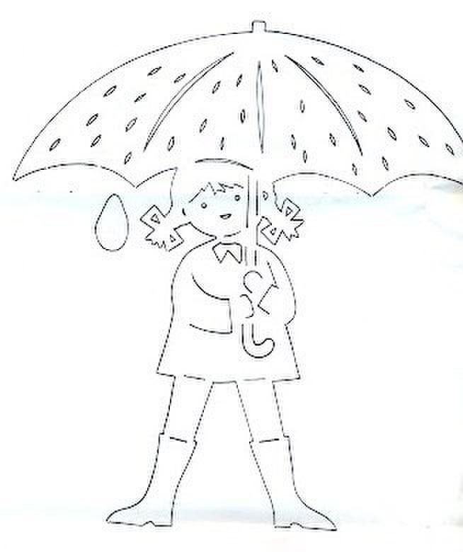 Силуэт девочки с зонтом