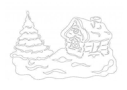 Вытынанки домики на окна