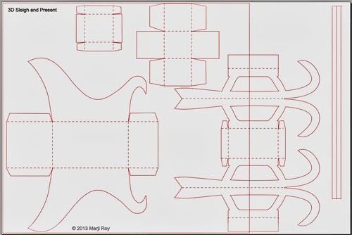 Санки макет из бумаги