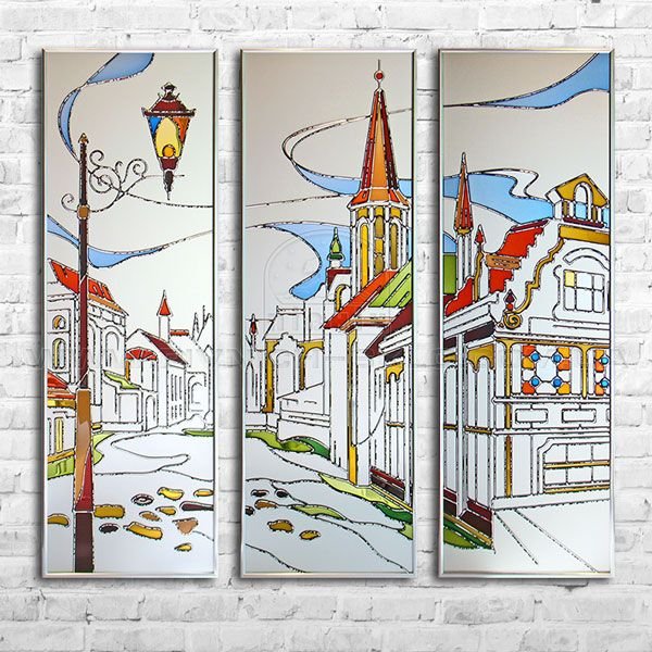 Витраж городской пейзаж