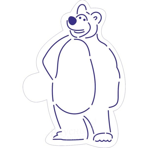 Белый медведь трафарет для вырезания