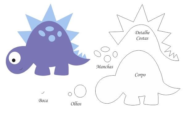 Динозавр из фетра выкройка