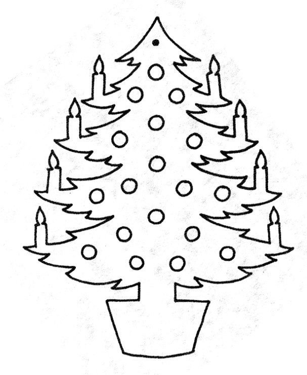 Новогодние трафареты на окна елка