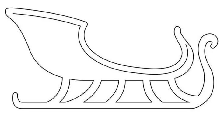 Трафарет новогодних саней