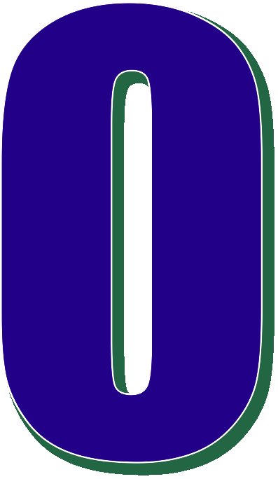 Цифра 0 синяя