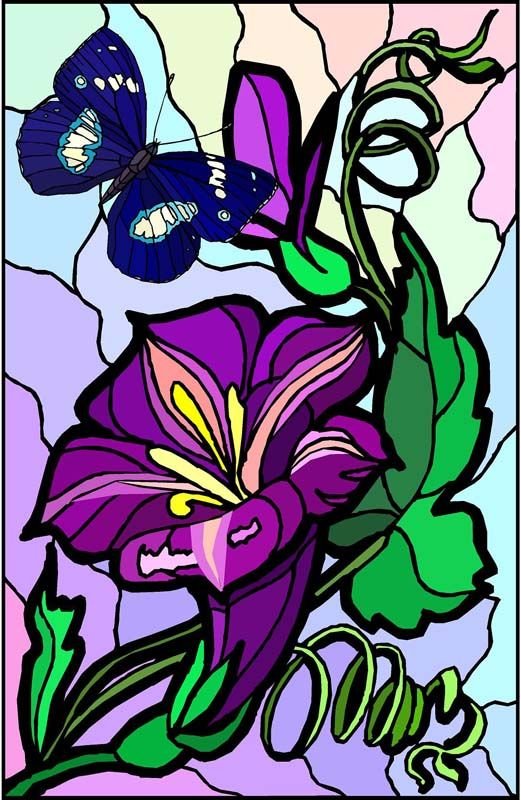 Красивый цветок для витража