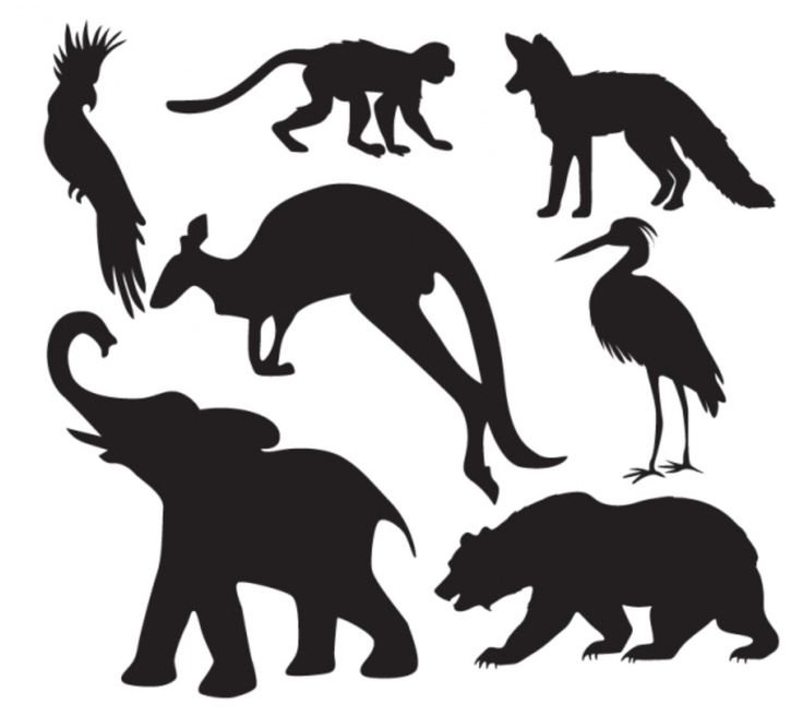 Силуэты африканских животных