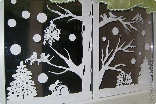 Украшения на окна деревья