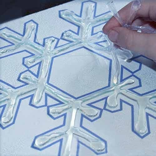 Снежинки из клеевого пистолета трафареты