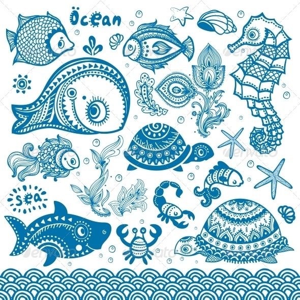 Орнамент морской тематики