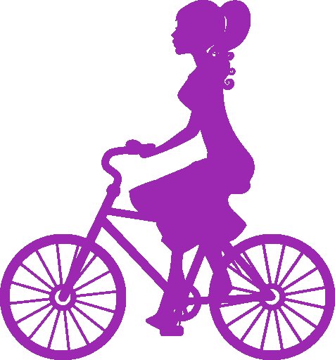 Девочка на велосипеде силуэт