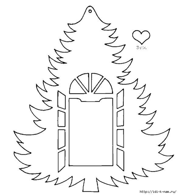 Рисунка Новогодняя на окне схема