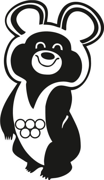 Наклейка Олимпийский мишка 1980