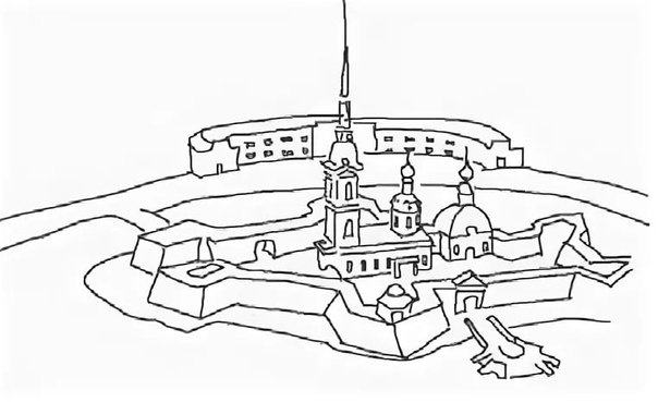Раскраска Санкт-Петербург достопримечательности для дошкольников