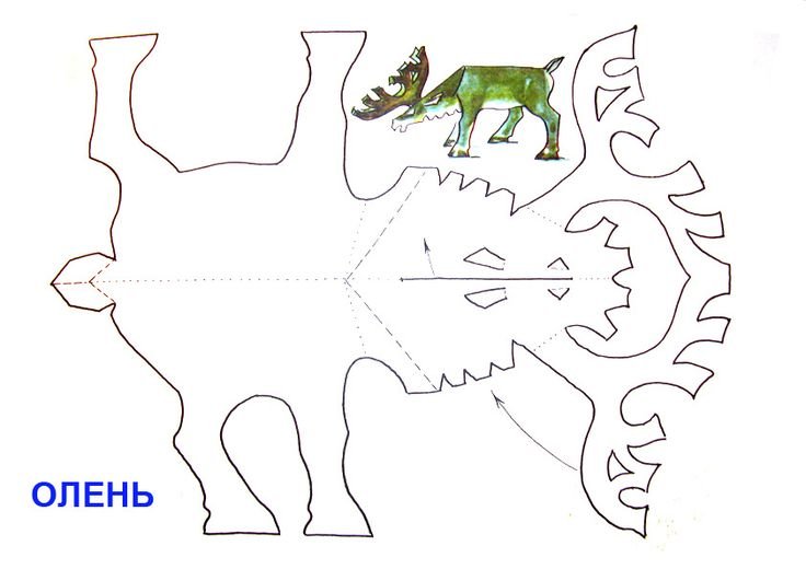Санта и его олени: скачайте трафарет и сделайте чудесную гирлянду своими руками