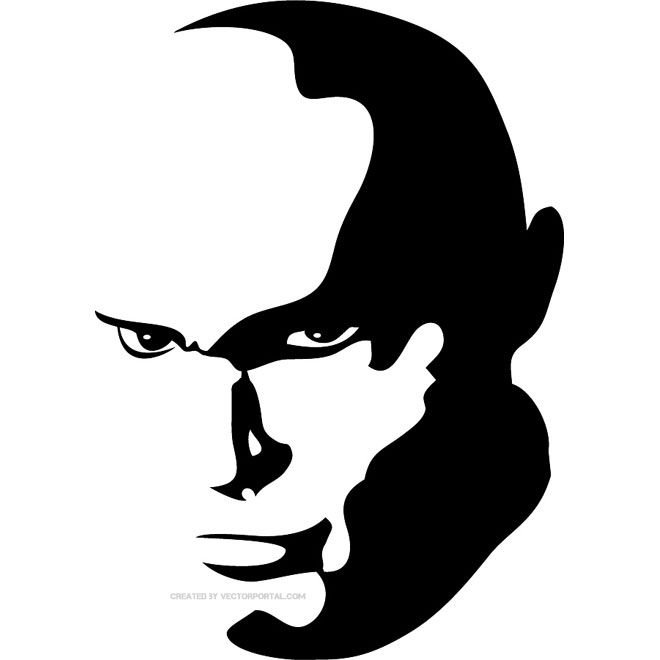 Силуэт головы мужчины в профиль