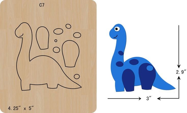 Динозавр из фетра выкройка