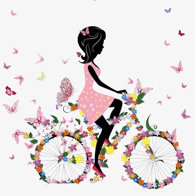 Силуэт девушки с бабочками