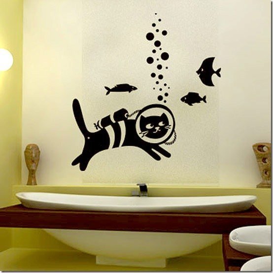 Наклейки для ванной комнаты на стену