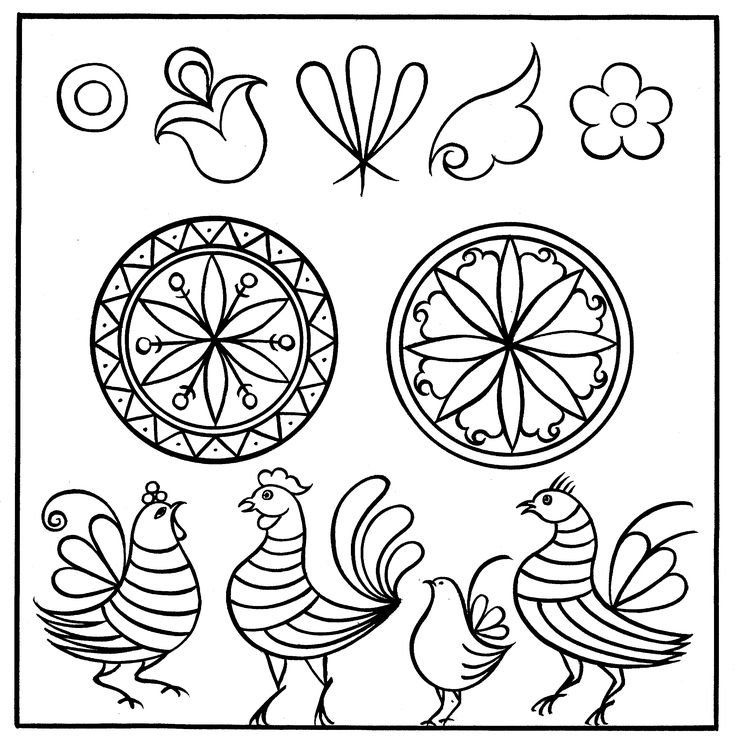 Пермогорская роспись птица Сирин