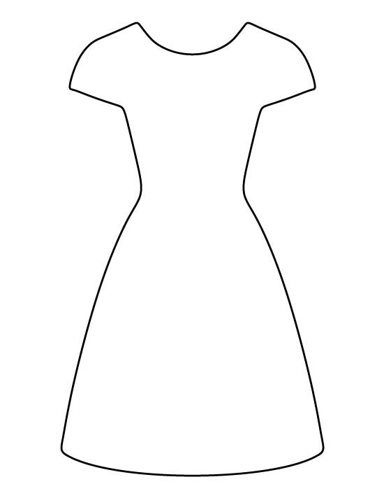Трафарет платья для рисования