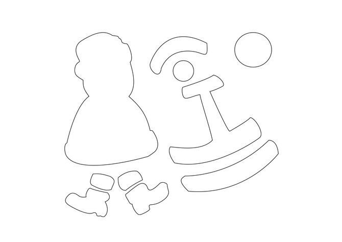 Дед Мороз из фетра шаблон