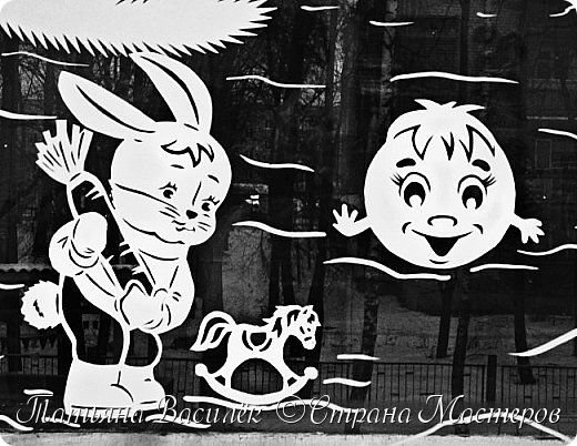 Вытынанки на окна Колобок