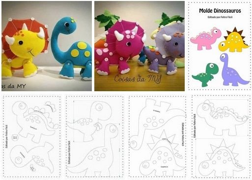 Динозавр из фетра выкройка