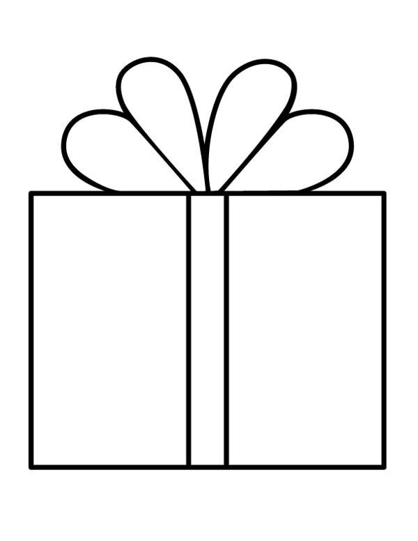 Раскраска коробка с подарком