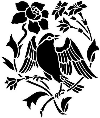 Трафарет птицы