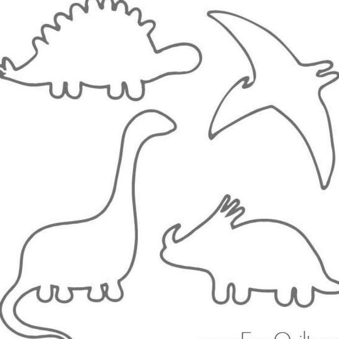 Трафарет для аппликация динозавры