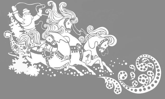 Новогодний трафарет тройка