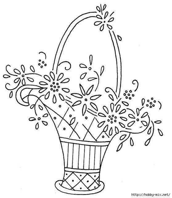 Корзина с цветами рисунок