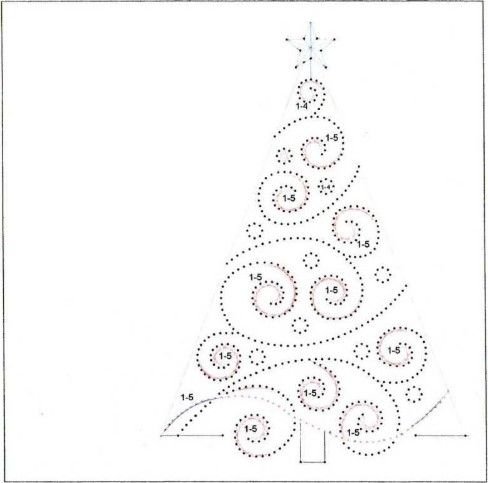 Изонить елочка схема для детей