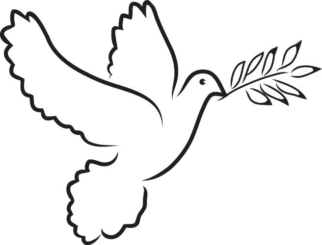 голубь с веточкой в клюве