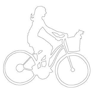 Шаблон девочка на велосипеде