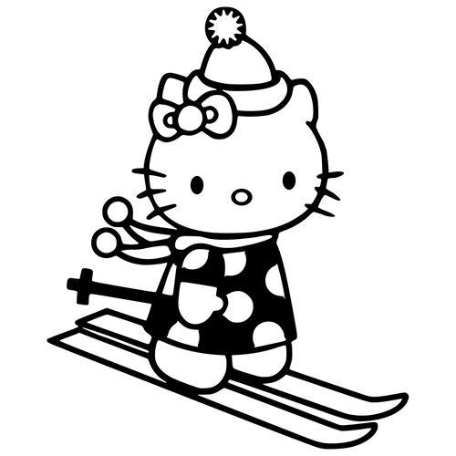 Новогодние раскраски Кити