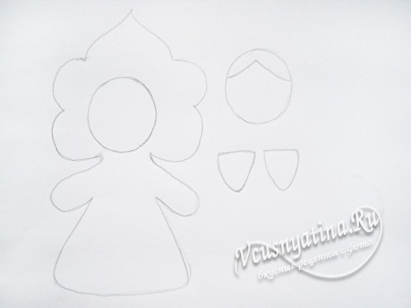 Трафарет Снегурочки для фетра