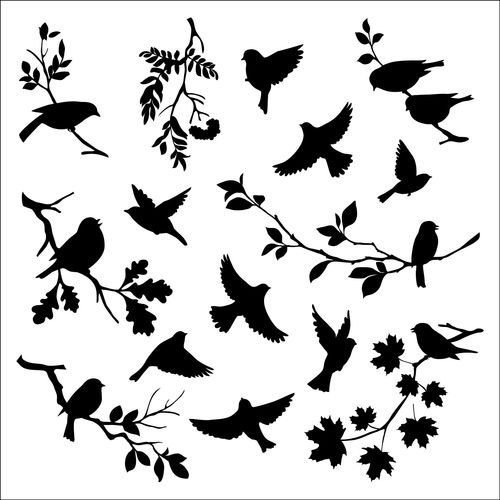 Трафарет птицы