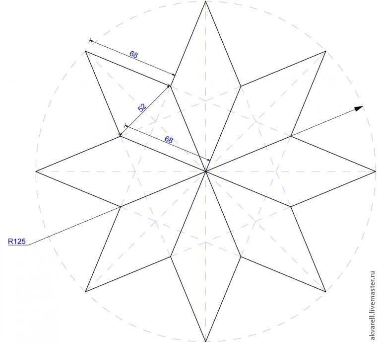 Звезда шестиконечная макушка на елку
