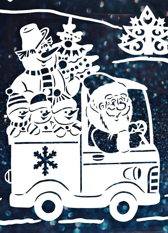 Вытынанки на окна новогодние