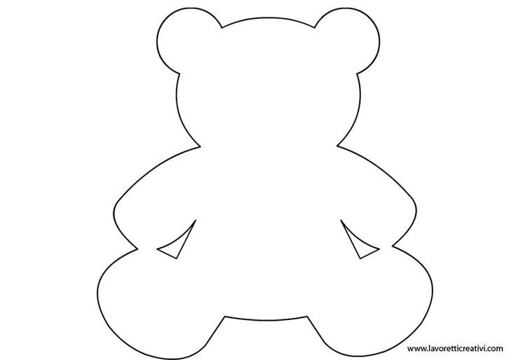 Трафарет мишки из фетра