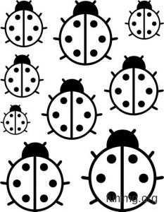Божьи коровки трафареты для вырезания разных размеров
