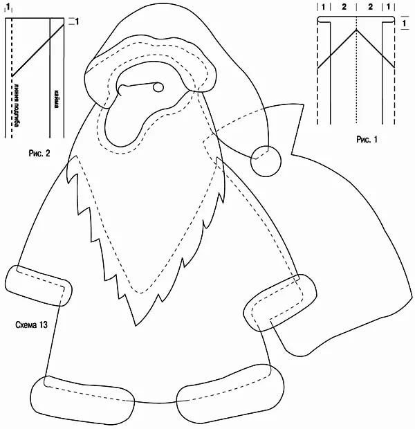 Аппликация Деда Мороза и Снегурочки